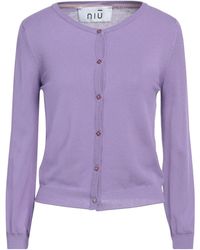 Niu - Mauve Cardigan Viscose, Polyester - Lyst