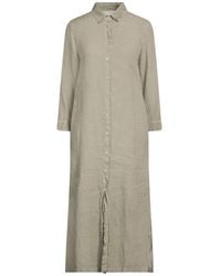 120% Lino - Midi-Kleid - Lyst