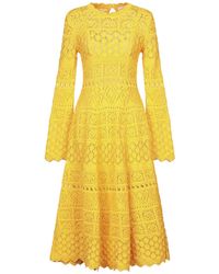 Carolina Herrera Vestido a media pierna - Naranja