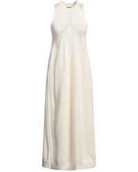 Jil Sander - Ivory Midi Dress Wool, Cotton - Lyst