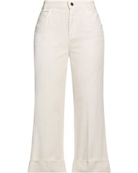 iBlues - Ivory Pants Lyocell, Cotton - Lyst