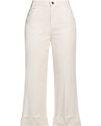 iBlues - Ivory Pants Lyocell, Cotton - Lyst