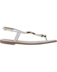 Sergio Rossi - Thong Sandal Leather, Metal - Lyst