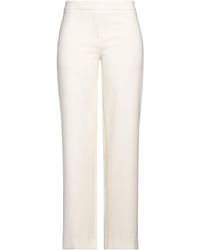 D.exterior - Cream Pants Polyester, Elastane - Lyst