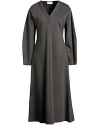 ViCOLO - Charcoal Midi Dress Viscose, Polyamide, Elastane - Lyst