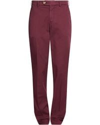 Brunello Cucinelli - Burgundy Pants Cotton, Elastane - Lyst