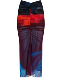 Mugler - Plum Maxi Skirt Polyamide, Elastane - Lyst