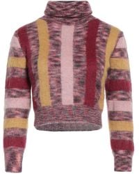 DSquared² - Striped Roll-Neck Crop Jumper - Lyst