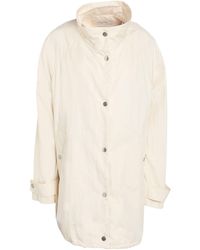 Jacob Cohen - Cream Overcoat & Trench Coat Cotton, Polyamide - Lyst