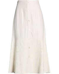 Agnona - Midi Skirt Linen - Lyst