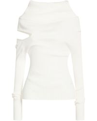 Courreges - Ivory Turtleneck Viscose, Polyester - Lyst