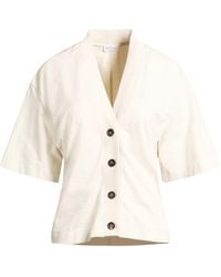 Brunello Cucinelli - Cream Cardigan Cotton, Elastane - Lyst