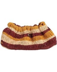 Ba&sh - Burgundy Clutch Natural Raffia - Lyst