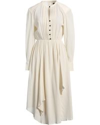 Isabel Marant - Cream Midi Dress Cotton, Silk, Polyester - Lyst