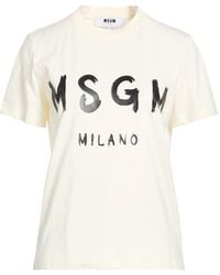 MSGM - T-Shirt Cotton - Lyst