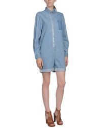 Stella McCartney Long Sleeve Denim Playsuit - Blue