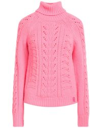 Elisabetta Franchi - Fuchsia Turtleneck Acrylic, Alpaca Wool, Polyamide, Polyester - Lyst