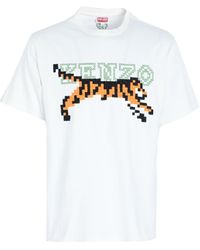 KENZO - Pixel Logo-print Cotton-jersey T-shirt - Lyst