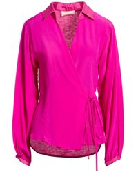 120% Lino - Fuchsia Top Silk, Linen, Cupro - Lyst