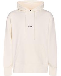 MSGM - Ivory Sweatshirt Cotton - Lyst