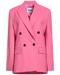 MSGM - Fuchsia Blazer Virgin Wool, Elastane - Lyst