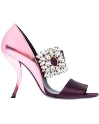 Roger Vivier - Sandals Leather, Textile Fibers - Lyst
