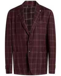 L.B.M. 1911 - Burgundy Blazer Cotton, Linen, Nylon, Polyester - Lyst