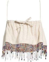MSGM - Top Viscose, Linen - Lyst