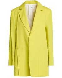 SOLOTRE - Lime Blazer Cotton, Linen - Lyst