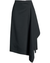 Ami Paris - Charcoal Midi Skirt Virgin Wool - Lyst