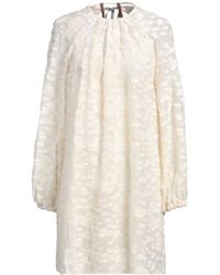 Alysi - Chocolat Cream Mini Dress Cotton, Polyamide, Acrylic - Lyst