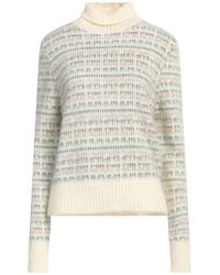 Alysi - Ivory Turtleneck Acrylic, Mohair Wool, Polyamide, Wool - Lyst