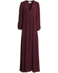 Momoní - Burgundy Maxi Dress Acetate, Silk - Lyst