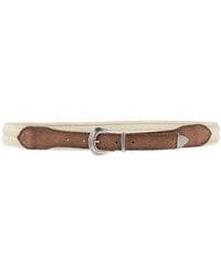 Eleventy - Platinum Cream Belt Textile Fibers, Leather - Lyst