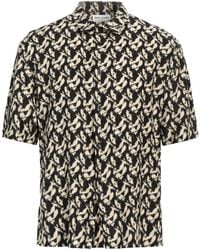 Saint Laurent - Abstract-print Cotton Shirt - Lyst