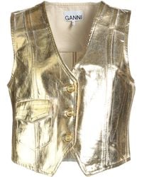 Ganni - Tailored Vest Organic Cotton - Lyst