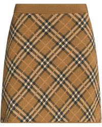 Burberry - Camel Mini Skirt Wool, Mohair Wool, Polyamide - Lyst