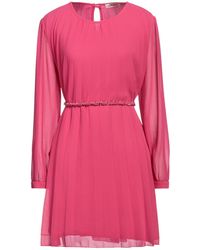Kontatto - Fuchsia Mini Dress Polyester, Viscose, Elastane - Lyst