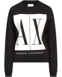 ARMANI EXCHANGE - Fleece Cotton Sweatshirt Printed Logo Crewneck - Lyst