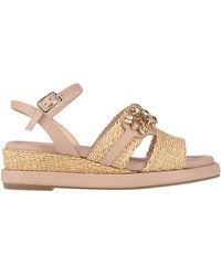 Lorenzo Mari - Sandals Leather, Natural Raffia - Lyst