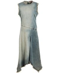 【Acne Studios】Emiro コットン ミディドレス Acne Studios Emiro Cotton Midi Dress in Blue | Lyst