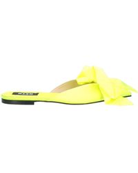 MSGM - Lime Mules & Clogs Textile Fibers - Lyst