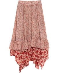 free people silk midi skirt