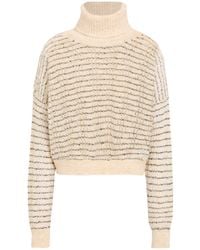 Alysi - Ivory Turtleneck Alpaca Wool, Merino Wool, Polyamide, Viscose, Metallic Fiber - Lyst