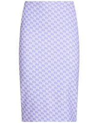 Elisabetta Franchi - Lilac Midi Skirt Polyester, Elastane - Lyst