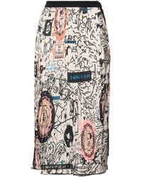 B.yu - Midi Skirt - Lyst