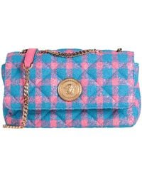 Versace - Azure Cross-Body Bag Calfskin, Virgin Wool, Polyamide - Lyst