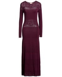 Twinset - Plum Maxi Dress Viscose, Polyester - Lyst