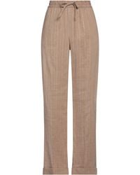 Twinset - Camel Pants Cotton, Linen, Polyamide, Polyester, Viscose - Lyst