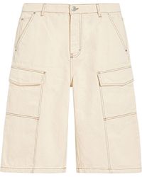 Ami Paris - Cream Denim Shorts Cotton - Lyst